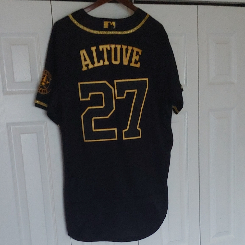 Nike Black and Gold Jersey Authentic Baseball Style